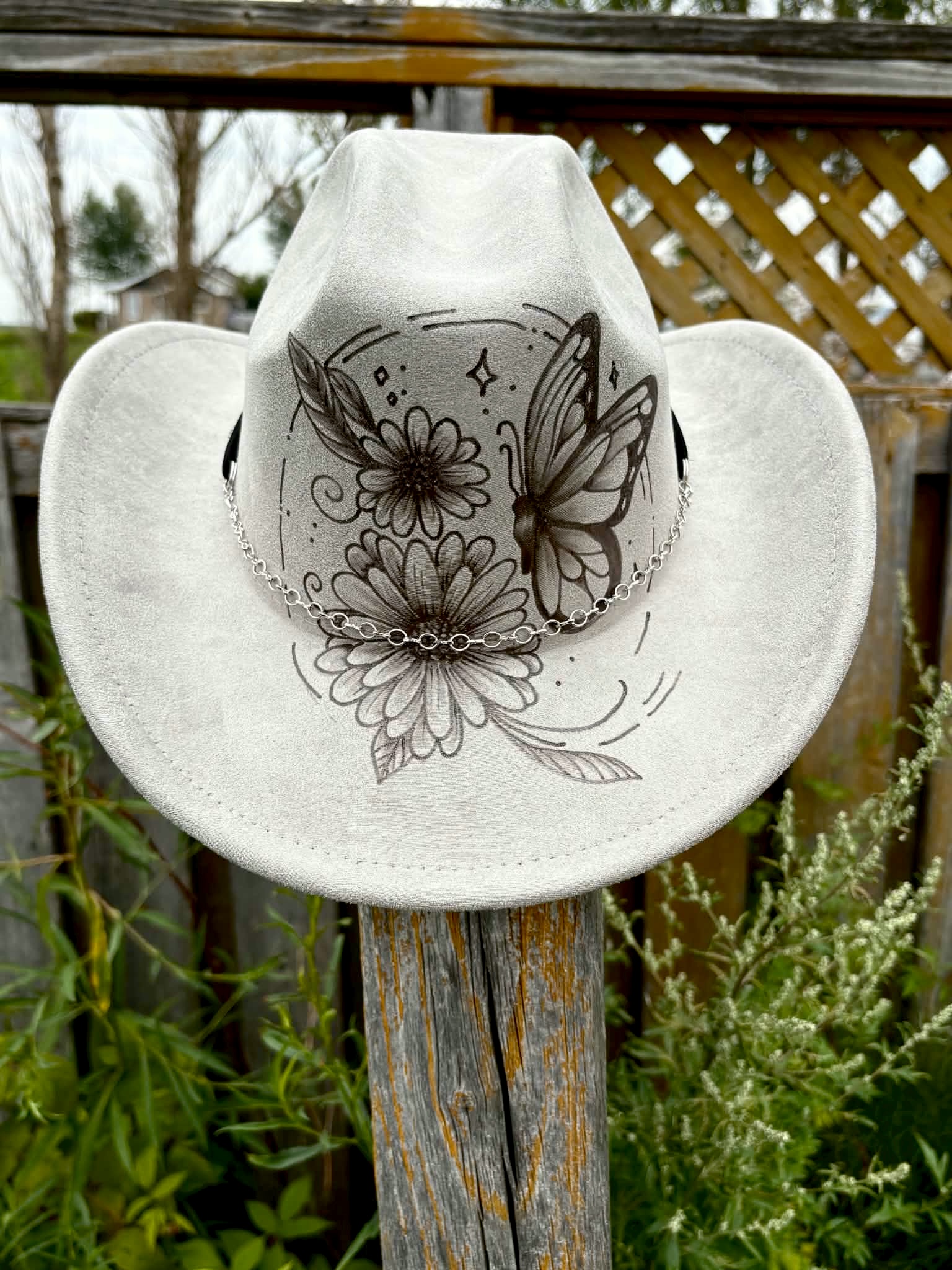 Papillon et marguerites